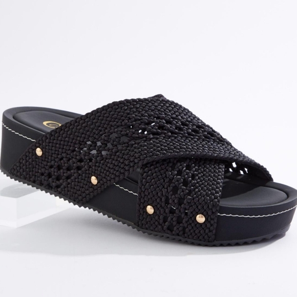 CatoComfort FABRIC CROSSBAND WEDGE SANDALS - Picture 1 of 9